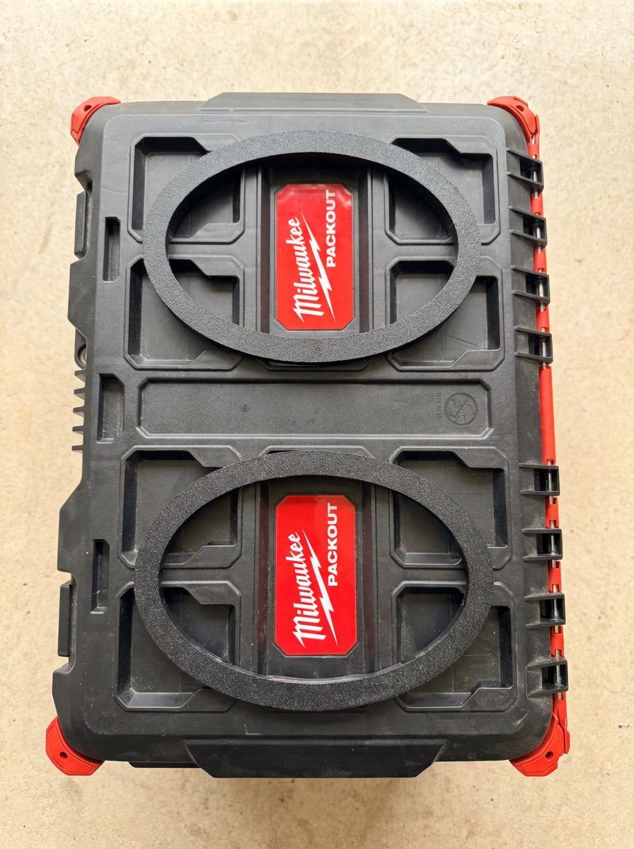 Dual 6x9 speaker spacers for a Milwaukee Packout box, 3D printed PETG