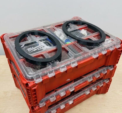 Dual 6x9 speaker spacers for a Milwaukee Packout box, 3D printed PETG