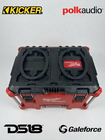 Dual 6x9 speaker spacers for a Milwaukee Packout box, 3D printed PETG