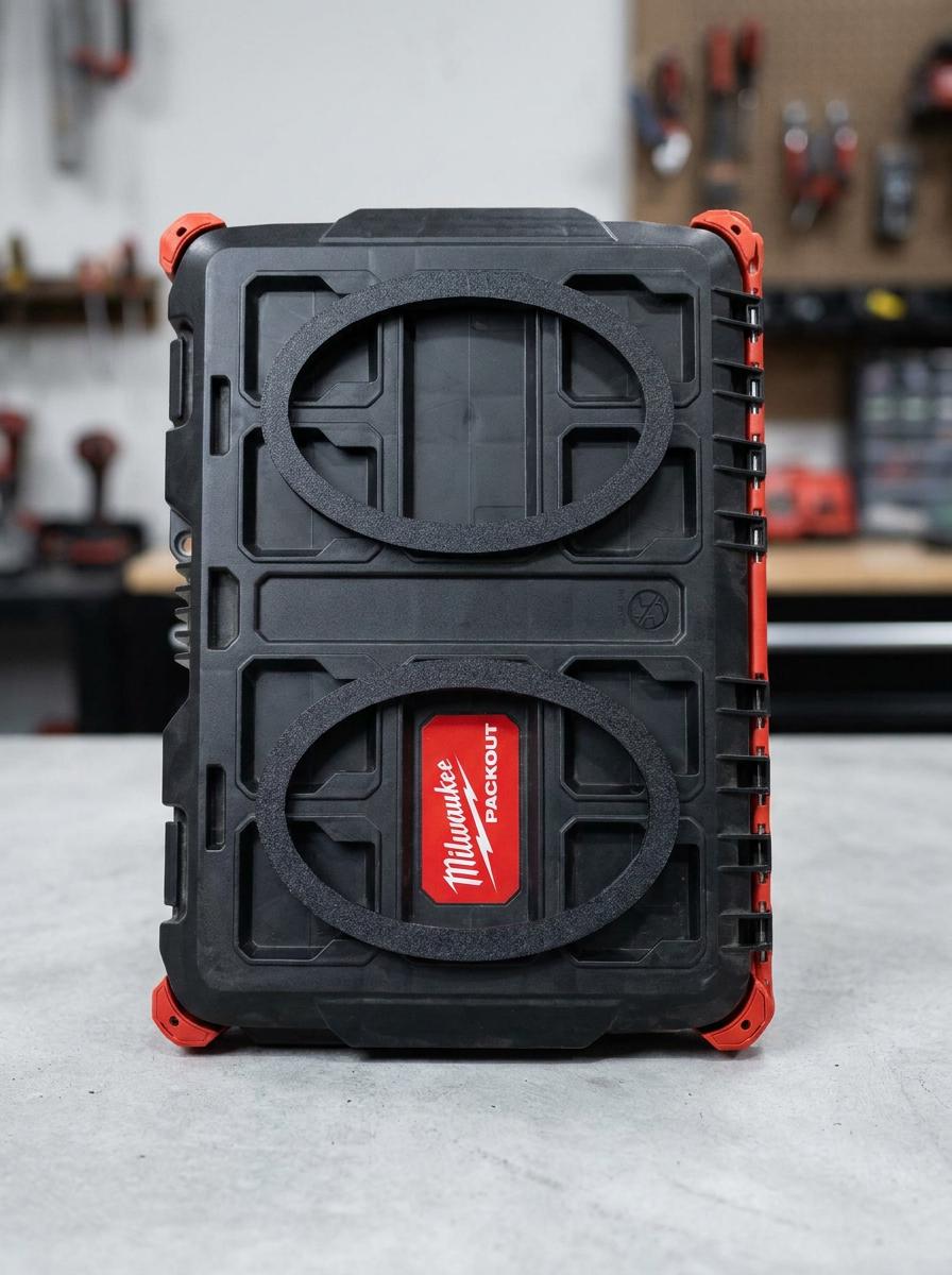 Dual 6x9 speaker spacers for a Milwaukee Packout box, 3D printed PETG