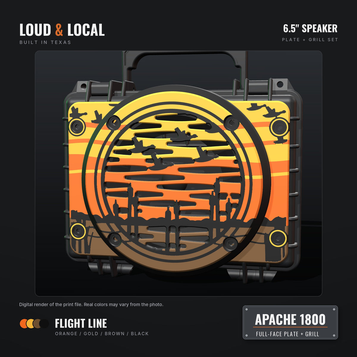 Flight Line duck sunrise Apache 1800 full-face plate and 6.5 grill
