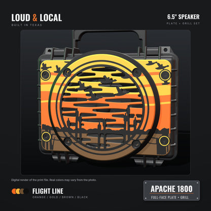 Flight Line duck sunrise Apache 1800 full-face plate and 6.5 grill