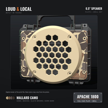 Mallard Camo Apache 1800 full-face plate with sand hex grill