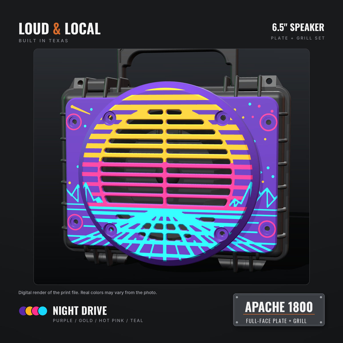 Night Drive Apache 1800 full-face plate and 6.5 grill