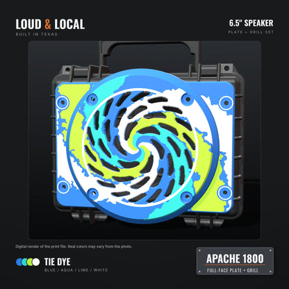 Tie Dye Apache 1800 full-face plate and 6.5 grill