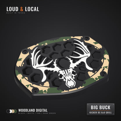 Woodland Digital Big Buck speaker grill for Kicker DS 6x9 (black, white, tan, dark green)